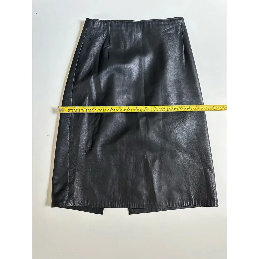 Vintage Black Leather Skirt by Contempo Casuals size 4